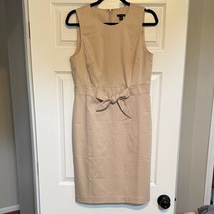 Ann Taylor Tan Dress with Waist Tie